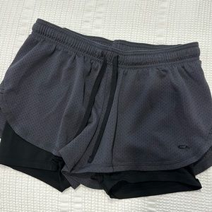 Champion women’s athletic / running shorts - black and dark gray. size M